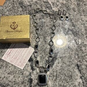 Premier Designs Silver and Black Geometric Necklace